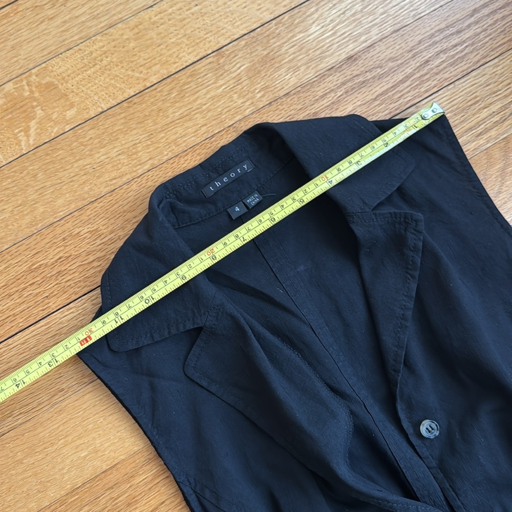 Theory Black Sleeveless Midi Shirt Dress with Belt - Picture 9 of 13